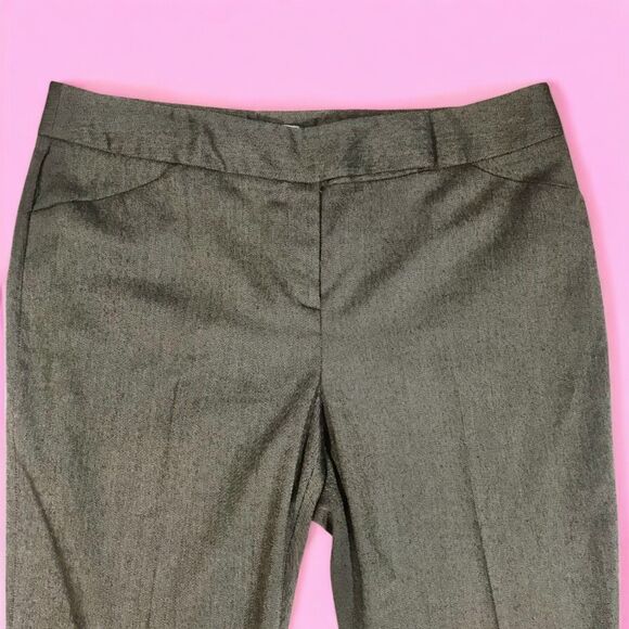 LAUNDRY by Shelli Segal Straight Leg Pants Brown Gray Gabardine Sz 12 - Picture 5 of 6
